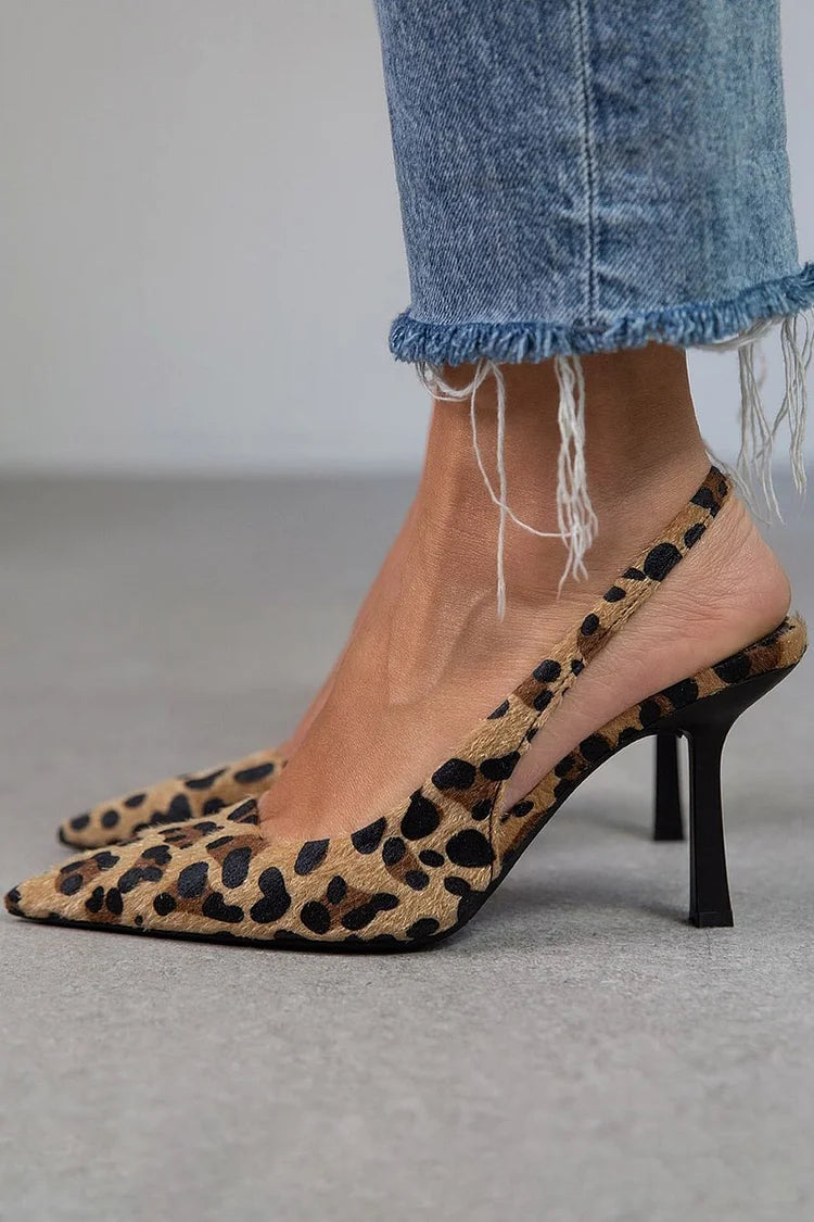 Solvig – Leopardmönstrade slingbacks med klack