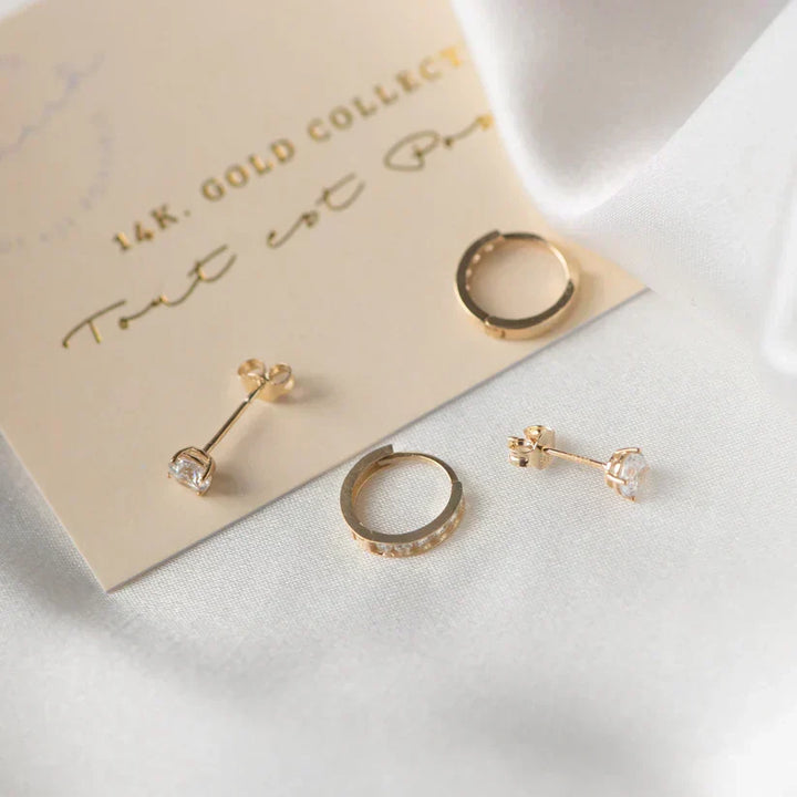 Birgitta – elegant set med guldstenörhängen