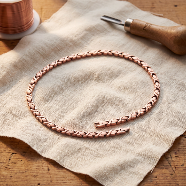 Yvonne – Handgjort halsband i flätad kedja