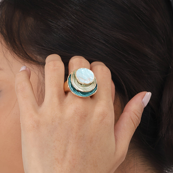Beata – Elegant boho trippellagers ring