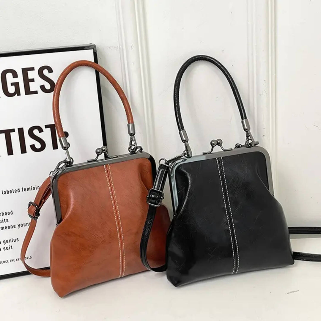 Rebecka – Vintage handväska med klicklås