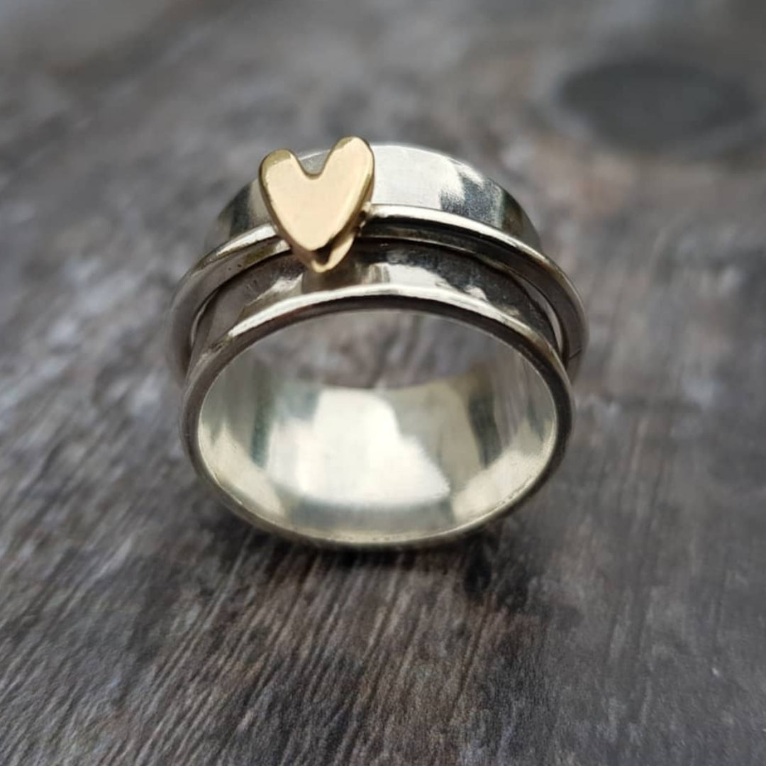 Rebecka – Silver- och guldhjärtring