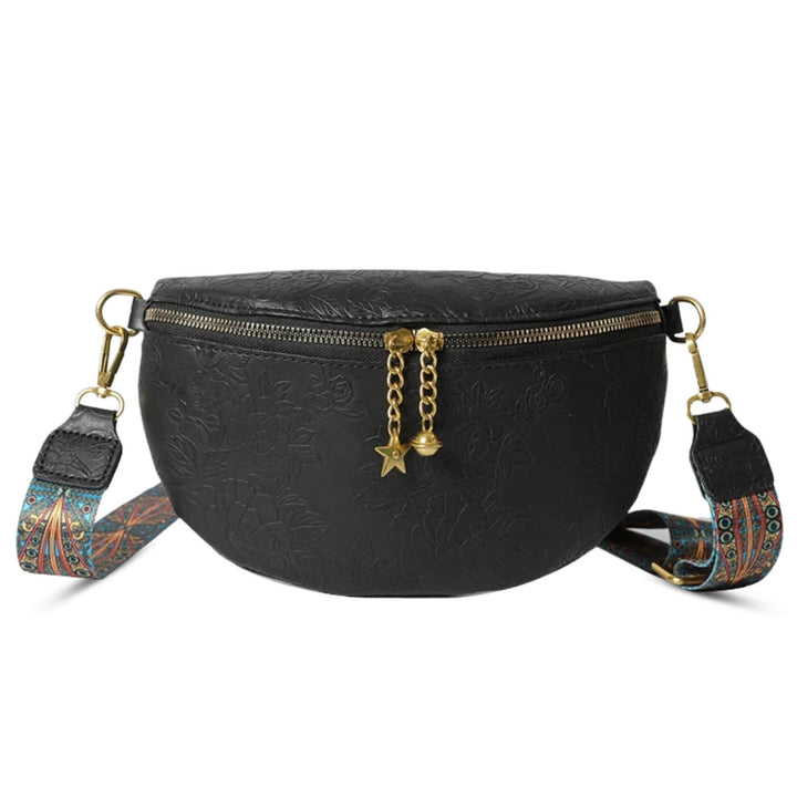 Asta – Handpräglad crossbodyväska med blommönster