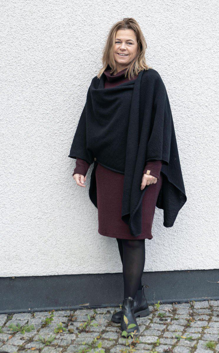 GY GISSLARP DRESS, 60% FILTAD ULL, 40% LYOCELL — RUBY WINE