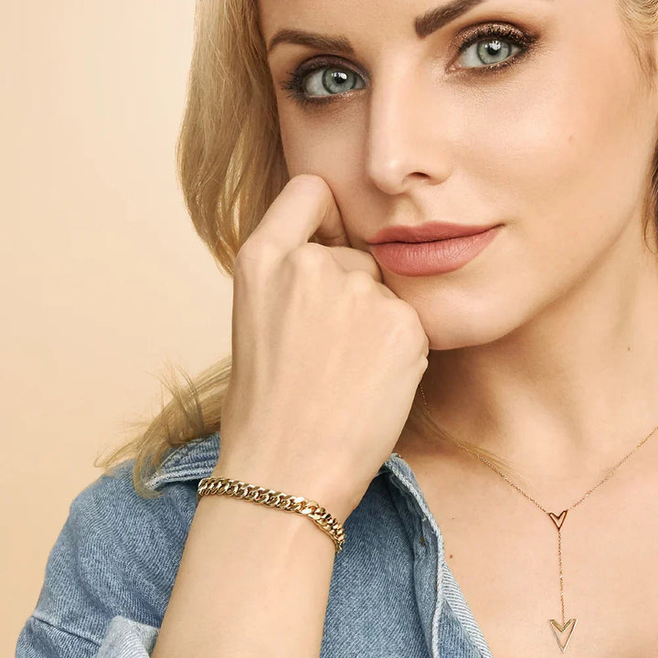 Tilda – Armband i antikguld med kubalänkar