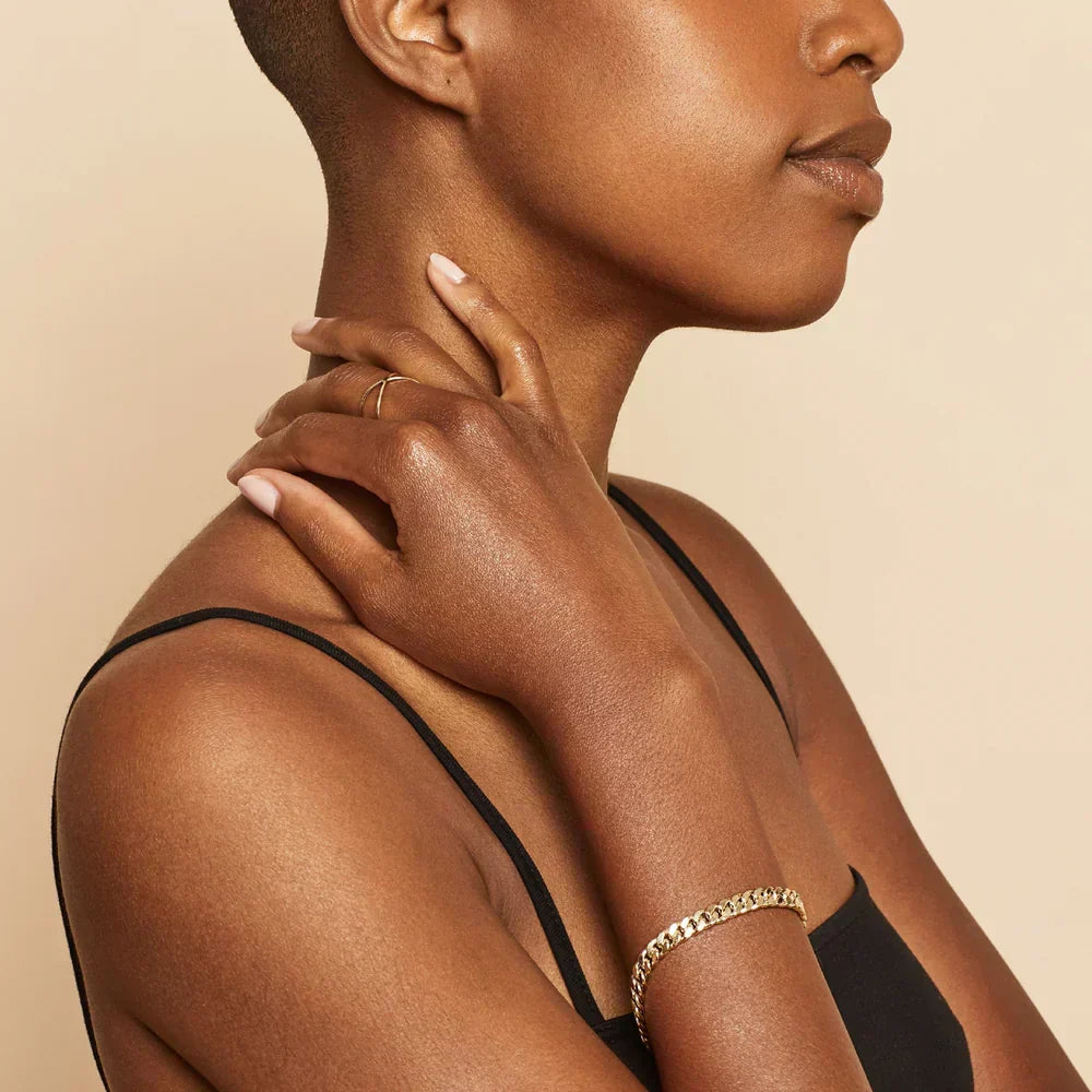 Tilda – Armband i antikguld med kubalänkar