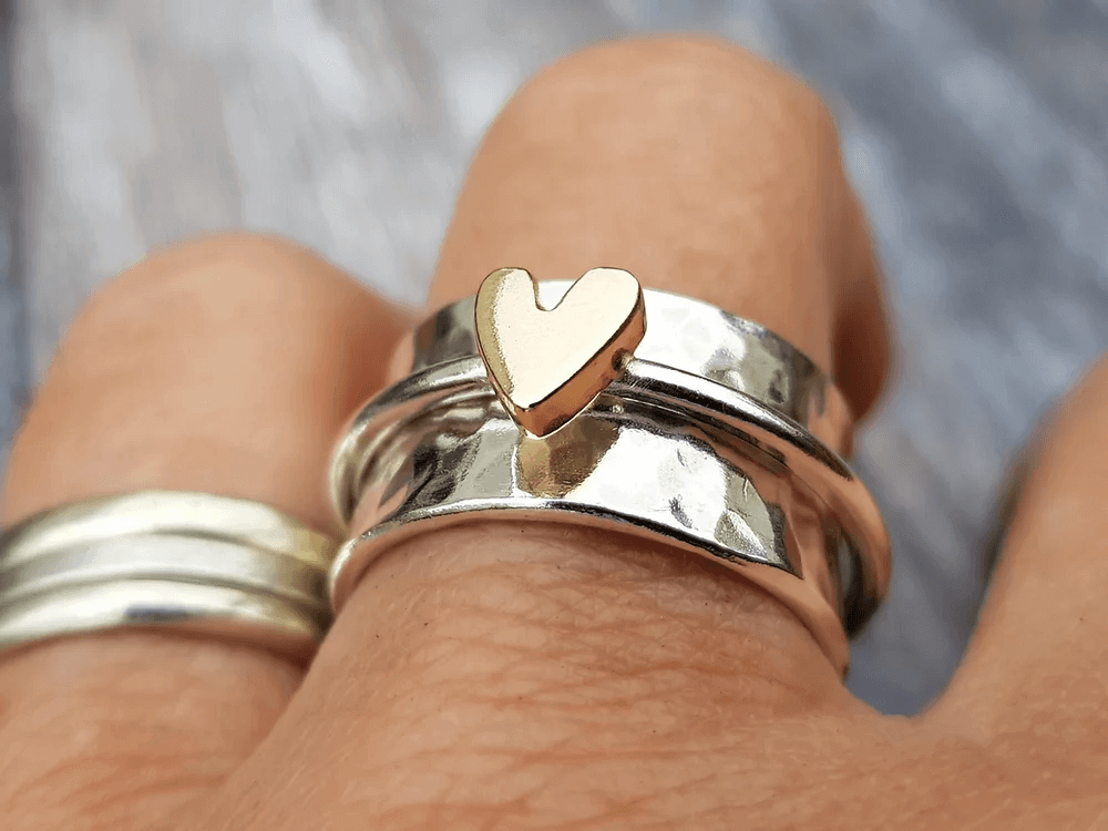 Rebecka – Silver- och guldhjärtring