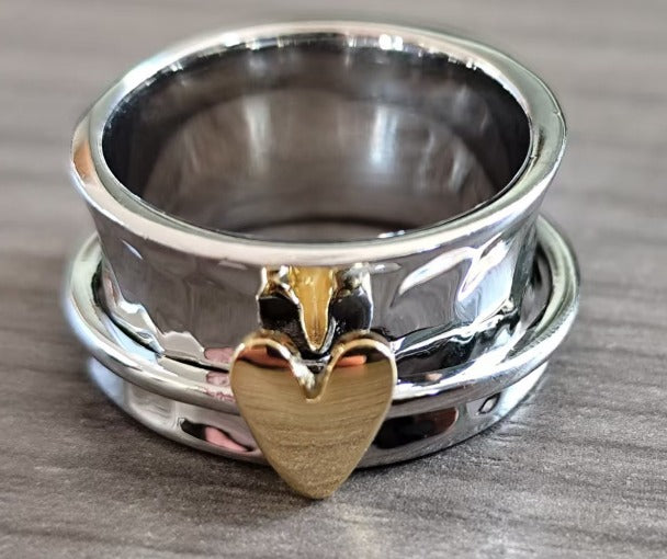 Rebecka – Silver- och guldhjärtring