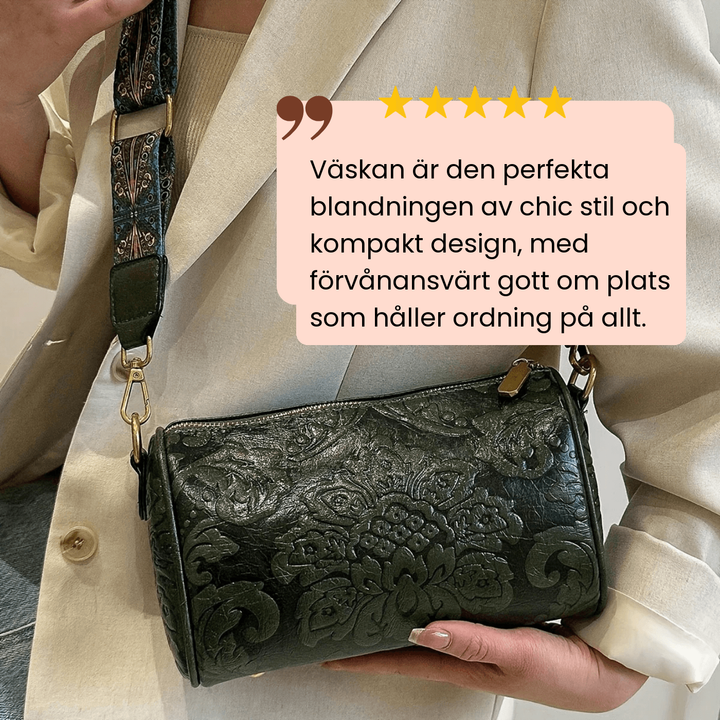 Alva – Cylinderväska med barockpräglat mönster