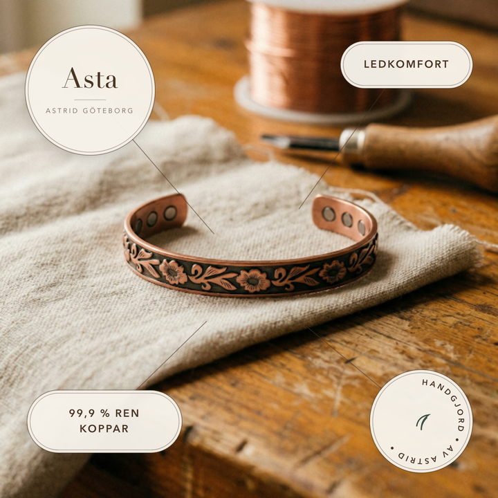 Asta – Handgraverat armband med blomrankor
