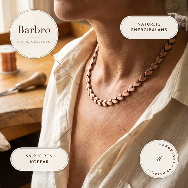 Barbro – Handgjort halsband i flätad kedja