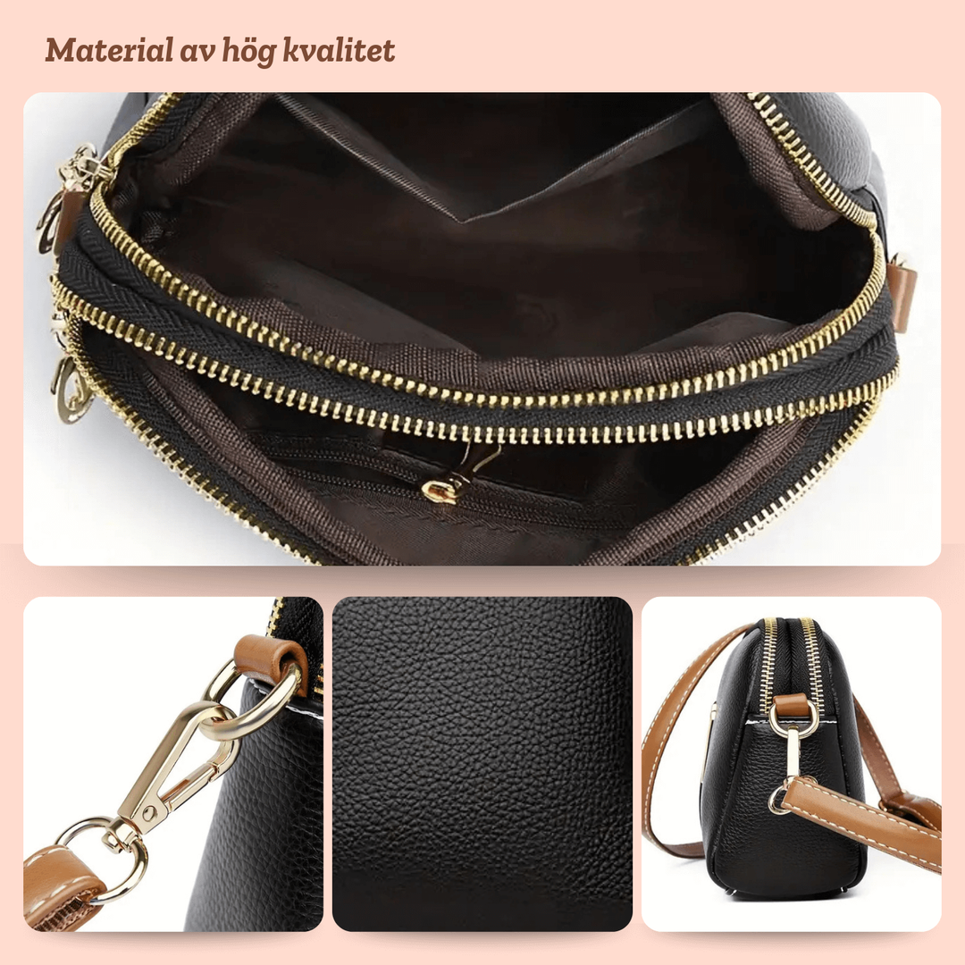 Britt – Klassisk crossbodyväska i läder