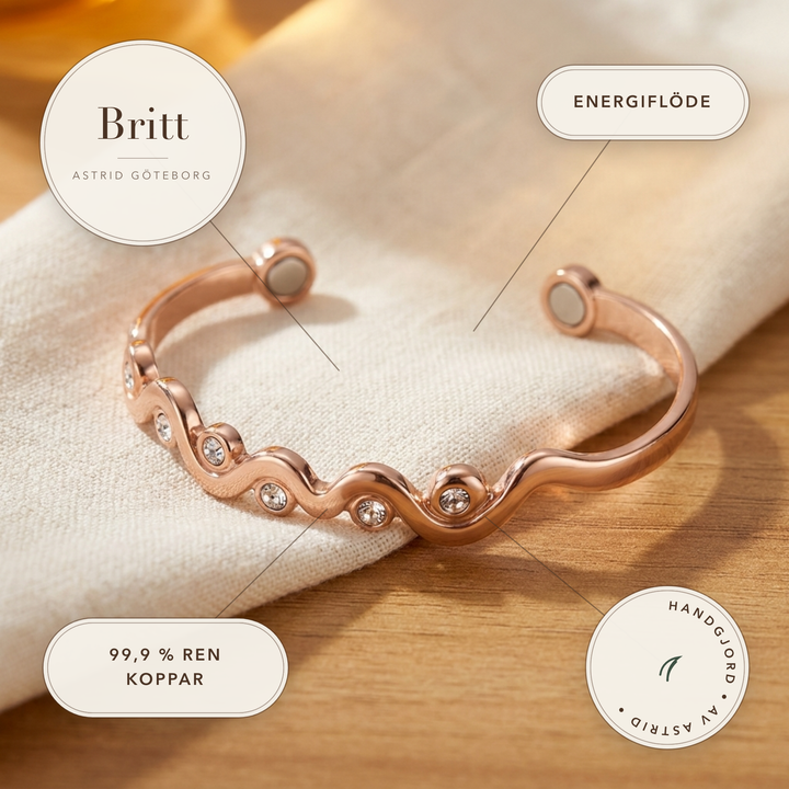 Britt – Öppet manschettsarmband med kristaller