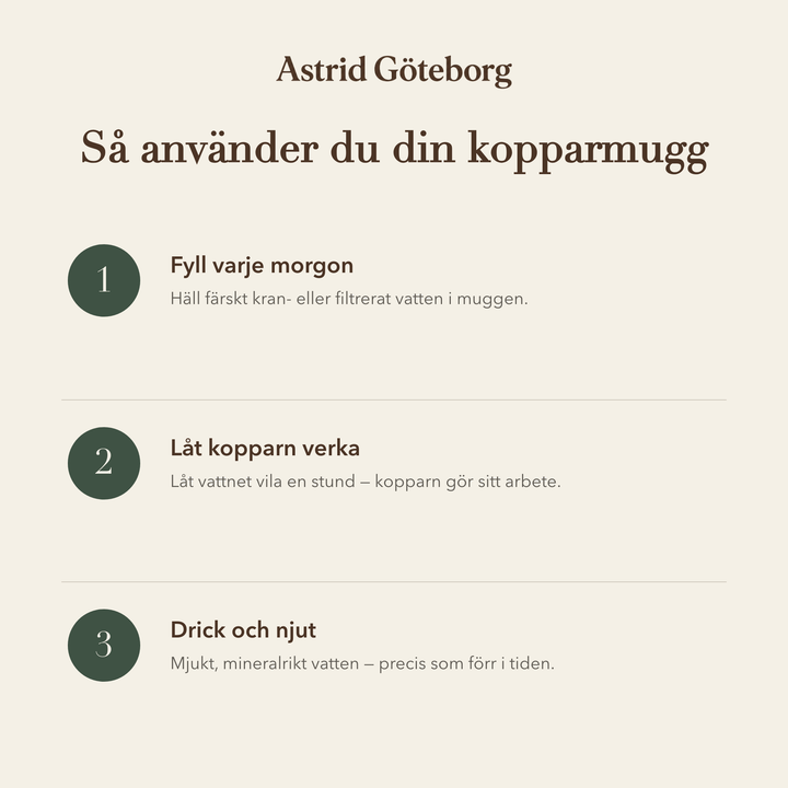 Dorotea – Handhamrad mugg i rent koppar
