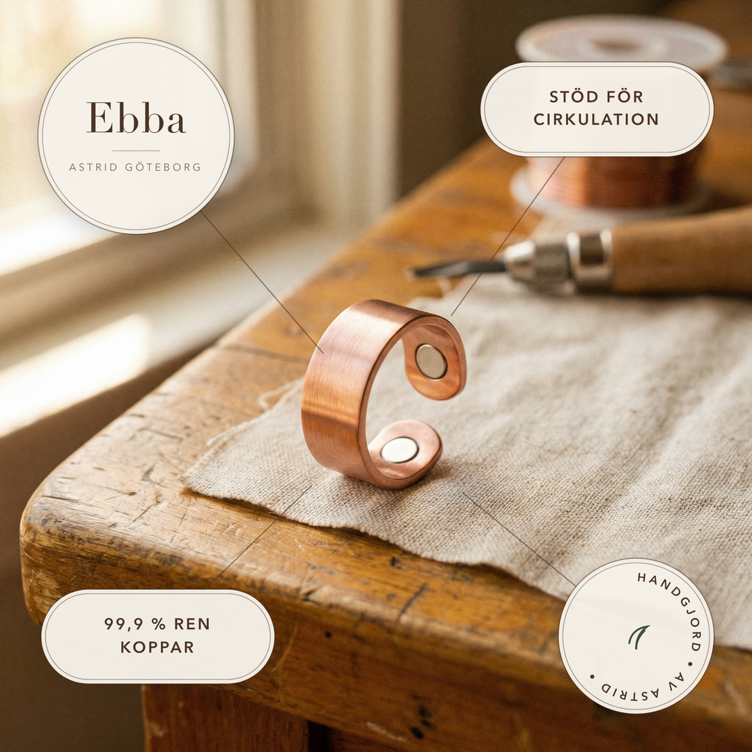 Ebba – Justerbar ring i rent koppar