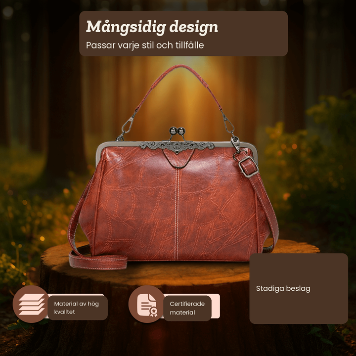 Elisabet – Handväska med vintage-lås och handstygn