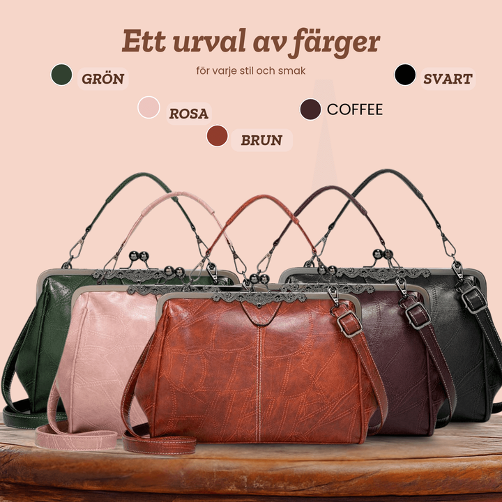 Elisabet – Handväska med vintage-lås och handstygn