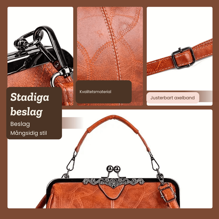 Elisabet – Handväska med vintage-lås och handstygn