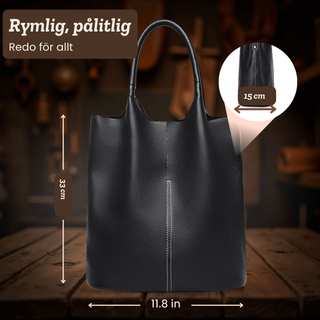 Elsa – Rymlig toteväska i skinn