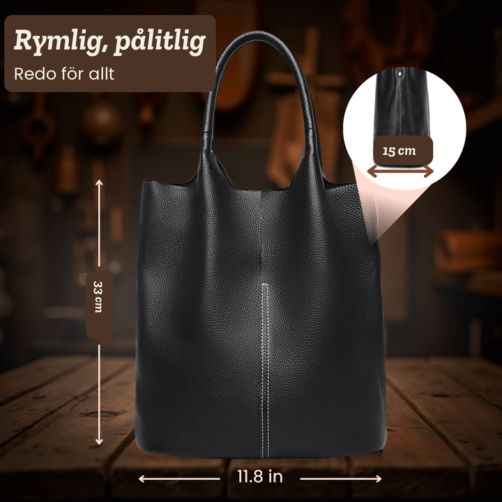 Elsa – Rymlig toteväska i skinn