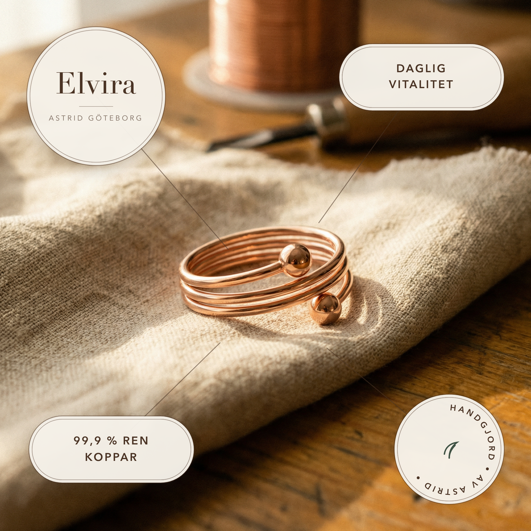Elvira – Spiralring i rent koppar