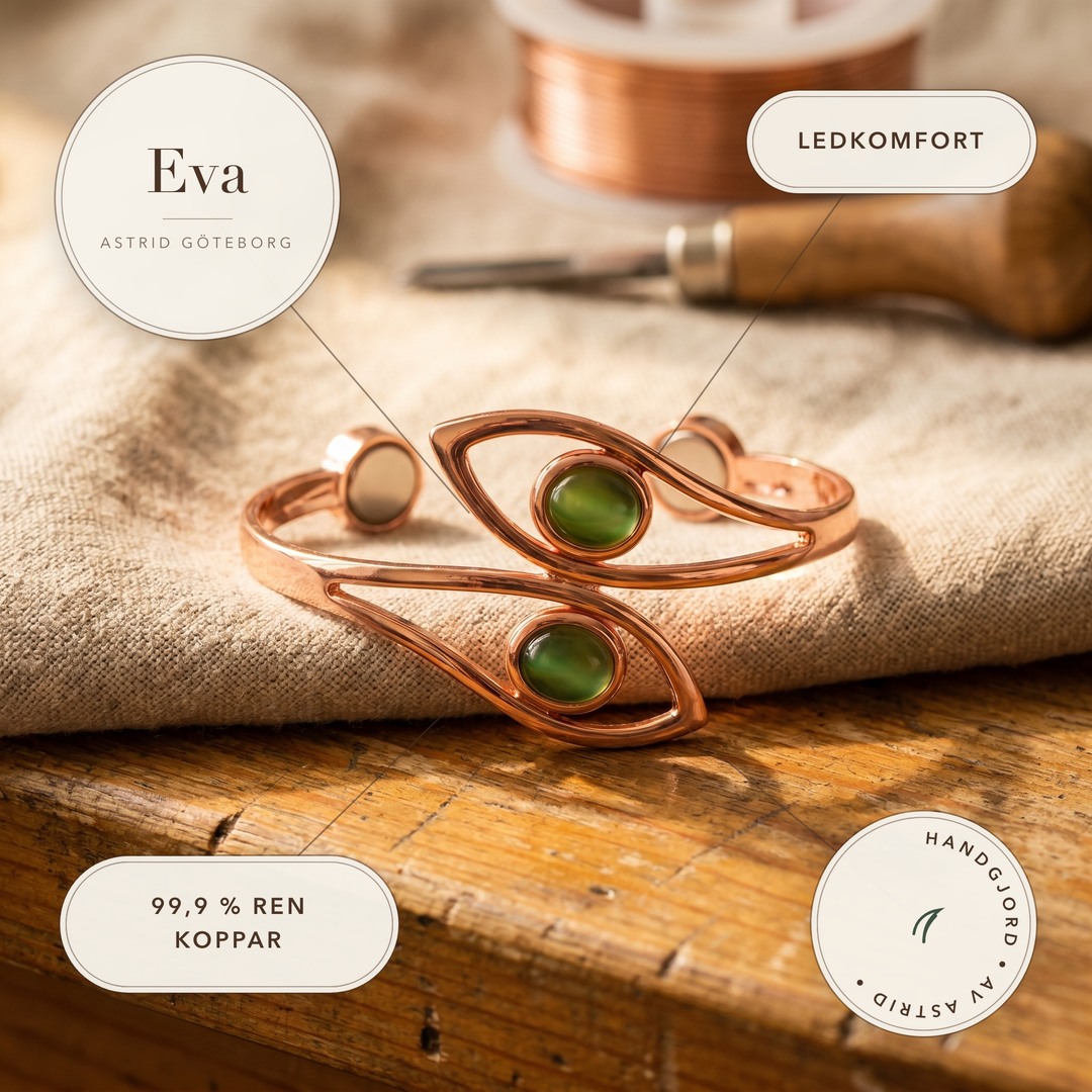 Eva – Handformat armband med ädelstenar