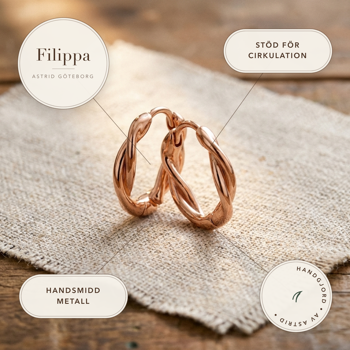 Filippa – Tvinnade hoopörhängen i metall