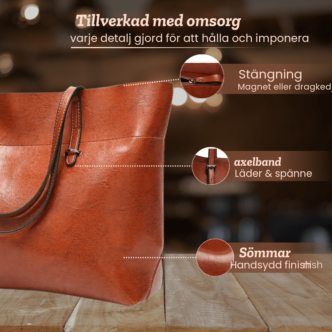 Frida – Rymlig axelväska i läder