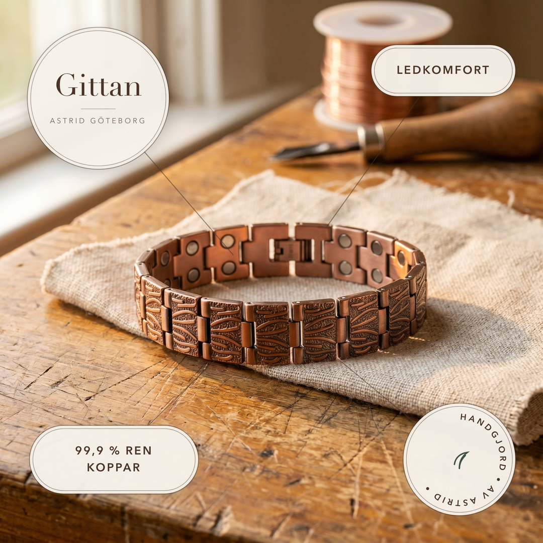 Gittan – Brett länkarmband i koppar