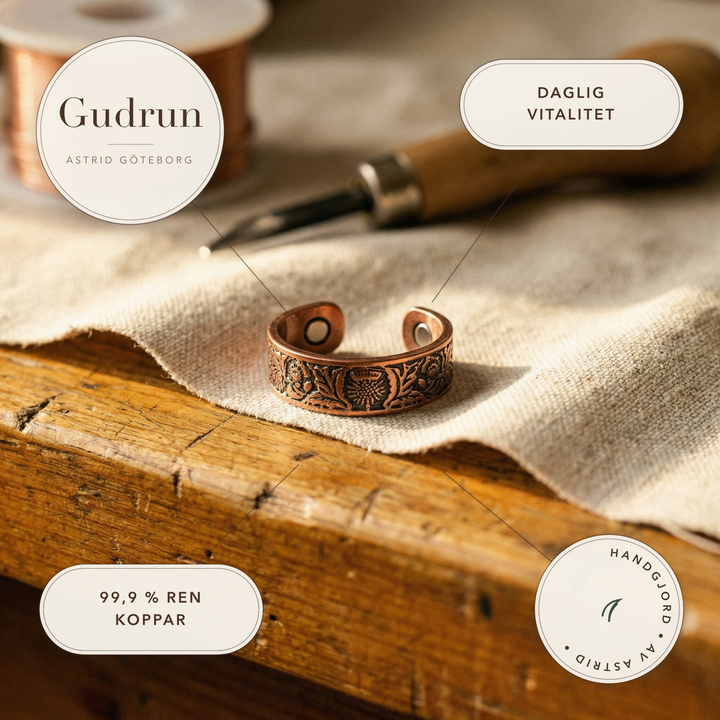 Gudrun – Handgraverad ring i koppar