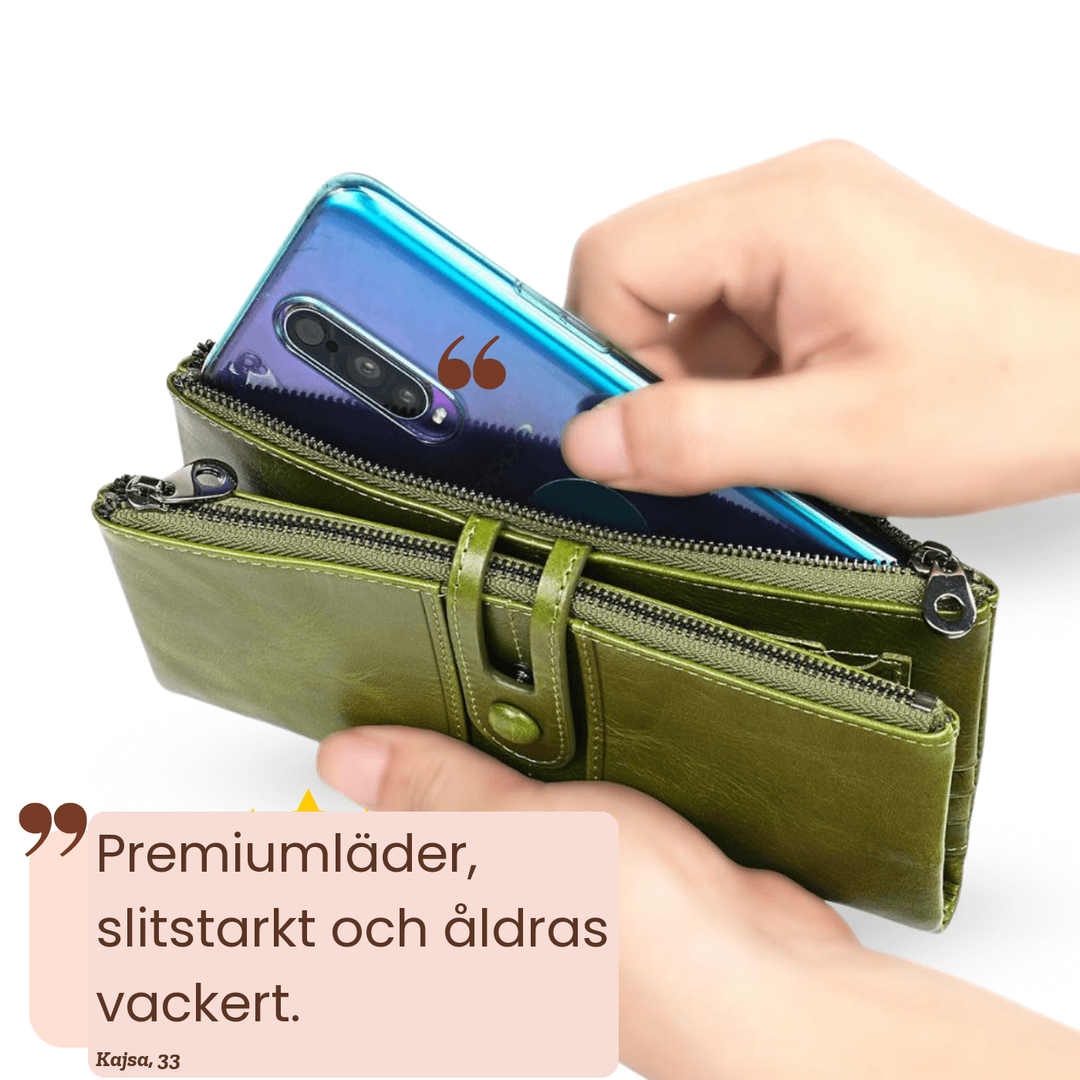 Gun – Rymlig plånbok i äkta läder