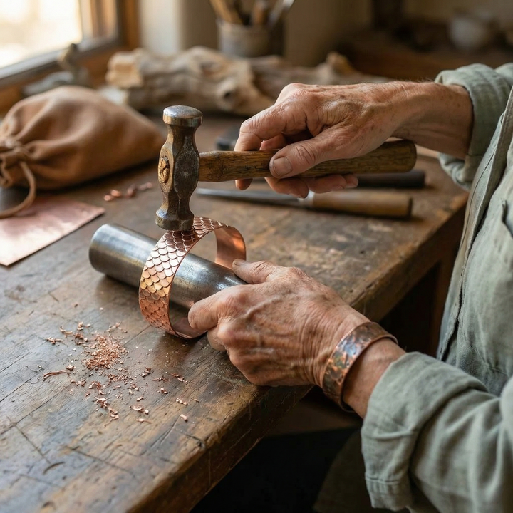 Svea – Handsmitt armband i koppar