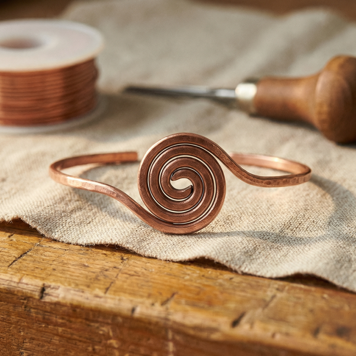 Bodil – Handgjord fotlänk med spiralmotiv