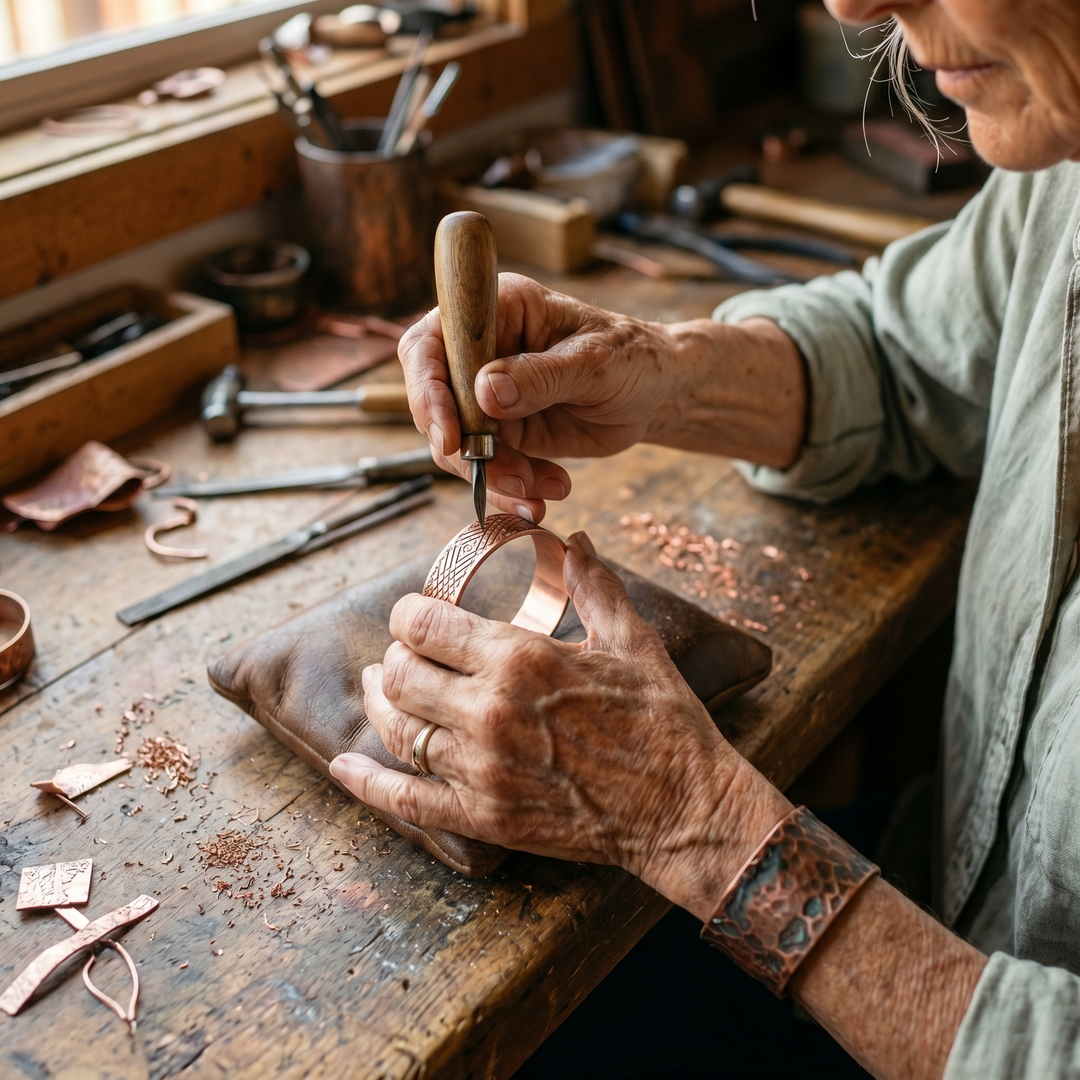 Anneli – Handgraverad ring i rent koppar