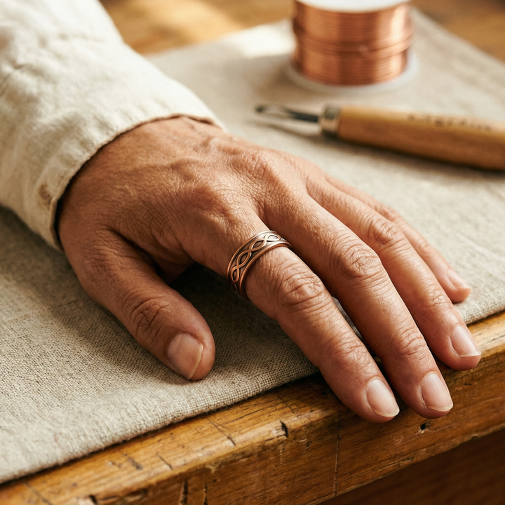 Monica – Handgraverad ring i rent koppar