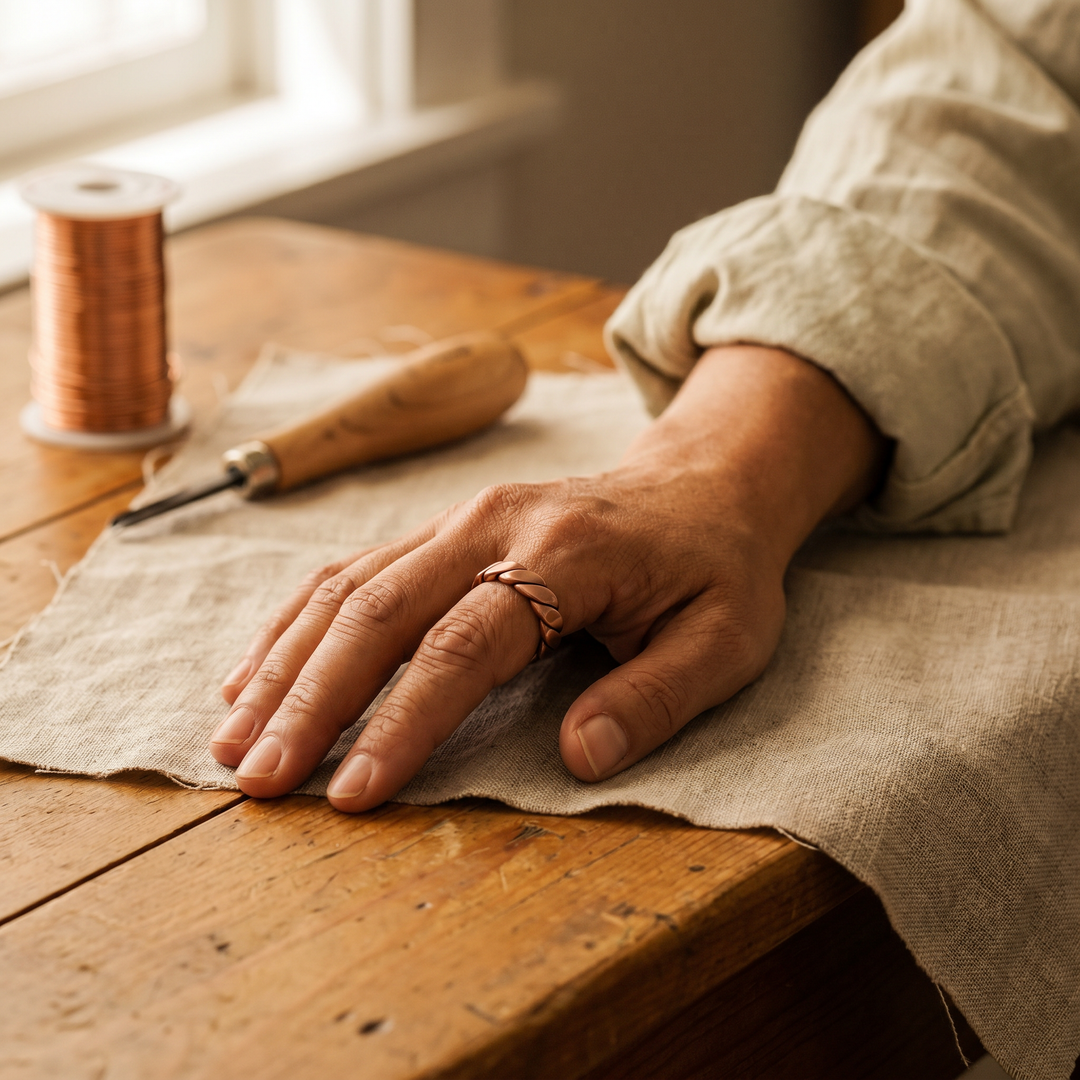 Edit – Handformat armband i rent koppar