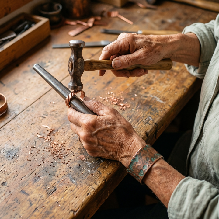Edit – Handformat armband i rent koppar