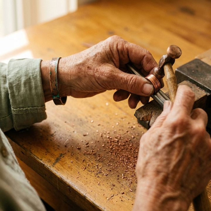 Gun – Magnetring i handarbetat koppar