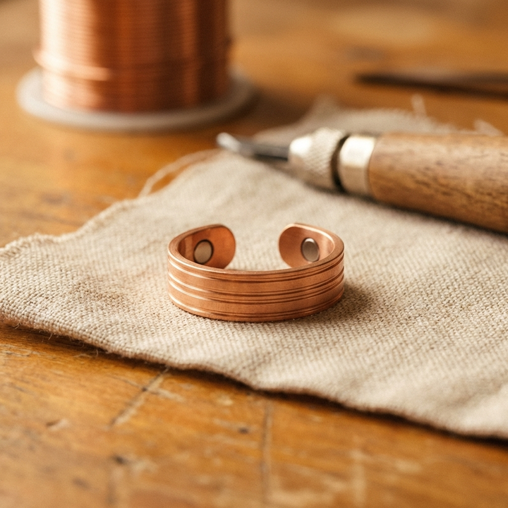 Gun – Magnetring i handarbetat koppar