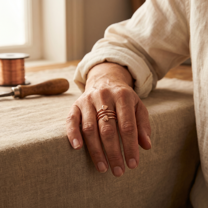 Vivi – Spiralring med hjärtdetaljer
