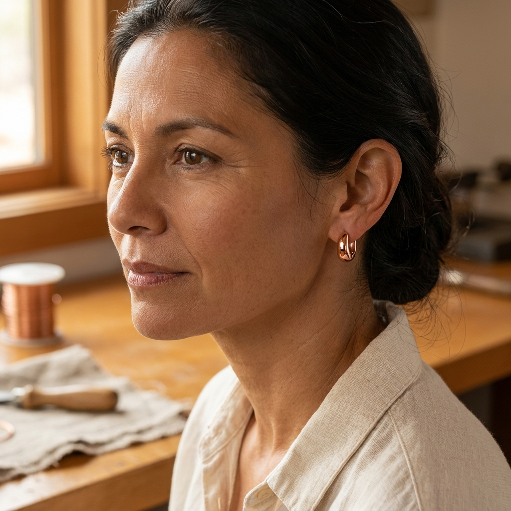Solveig – Chunky hoops i äkta koppar