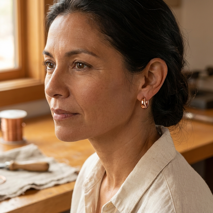 Solveig – Chunky hoops i äkta koppar