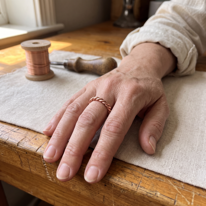 Selma – Handtvinnat armband i koppar