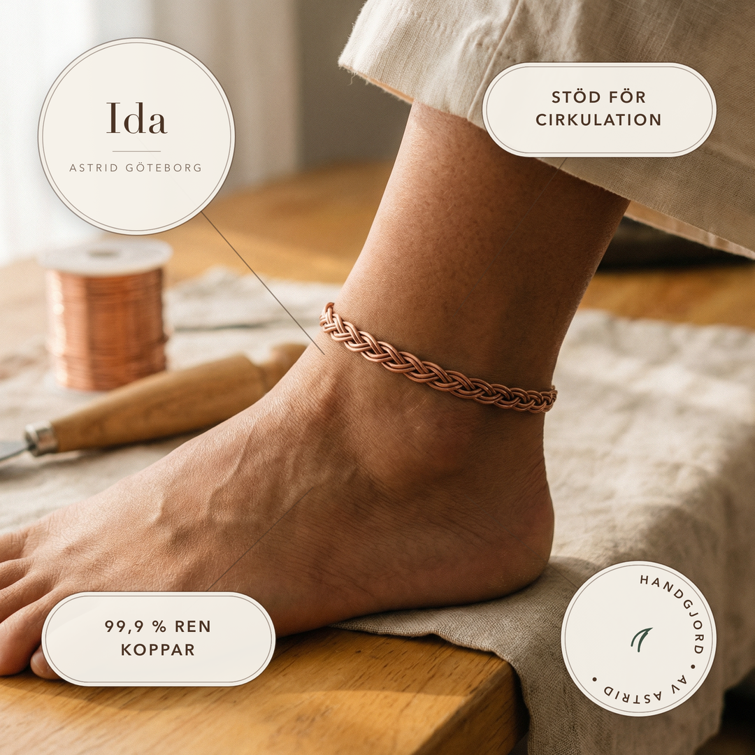 Ida – Flätad fotlänk i koppar