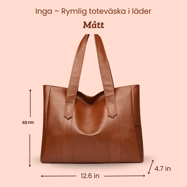 Inga – Rymlig toteväska i läder