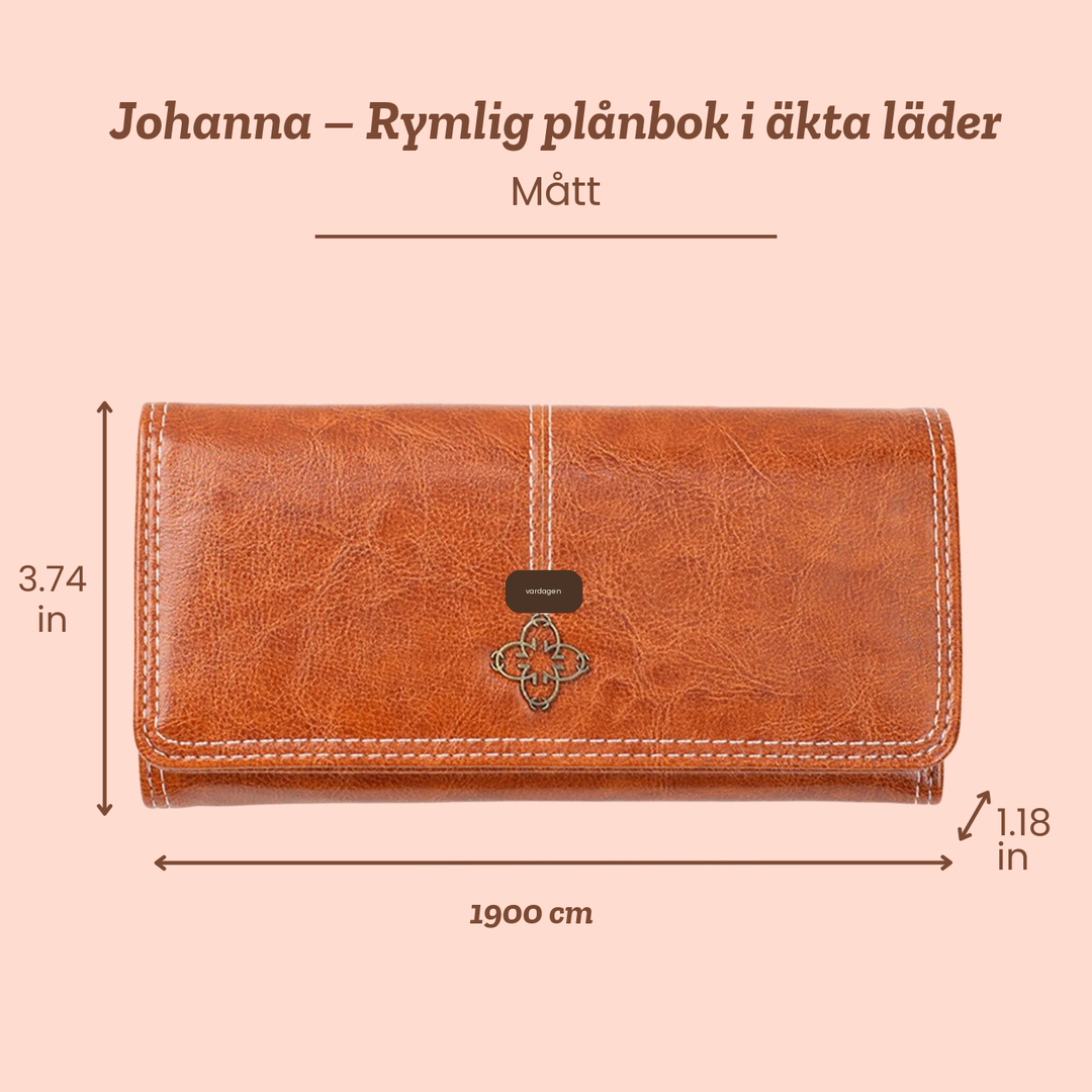 Johanna – Rymlig plånbok i äkta läder