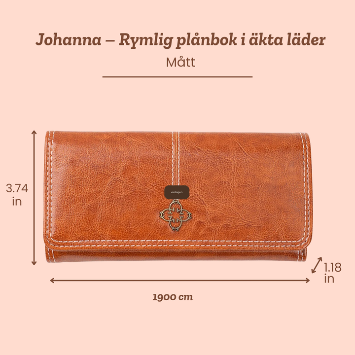 Johanna – Rymlig plånbok i äkta läder
