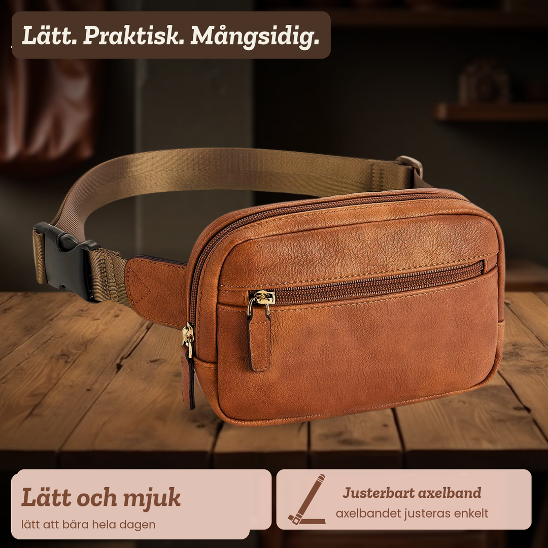 Kerstin – Handgjord midjeväska i läder