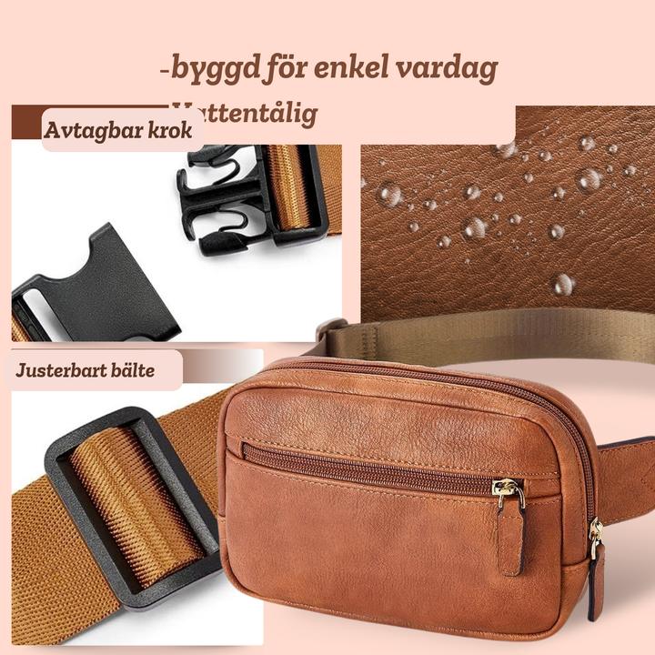 Kerstin – Handgjord midjeväska i läder