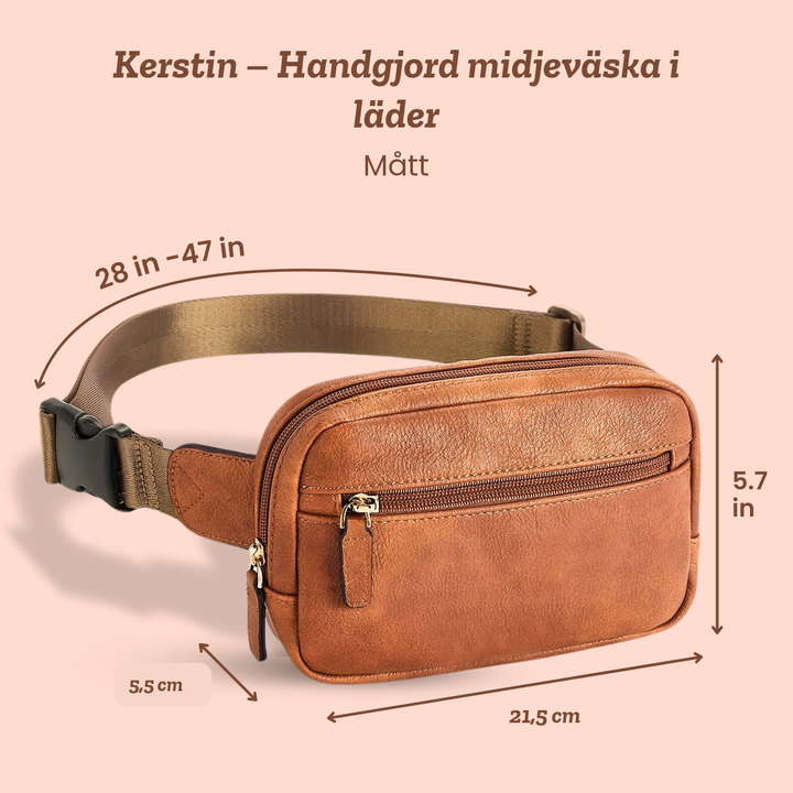 Kerstin – Handgjord midjeväska i läder
